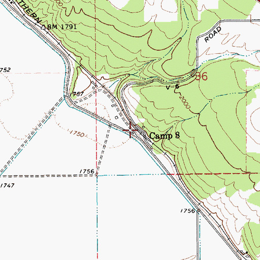 Topographic Map of Camp Eight, ID