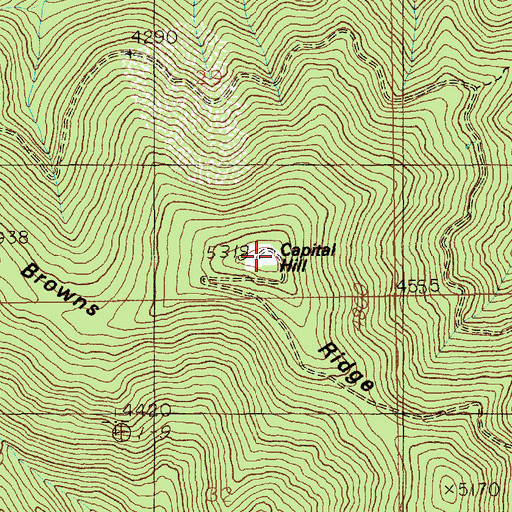 Topographic Map of Capital Hill, ID