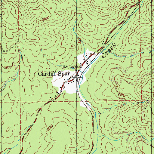 Topographic Map of Cardiff, ID