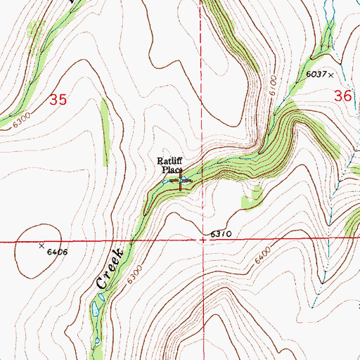 Topographic Map of Ratliff Place, ID