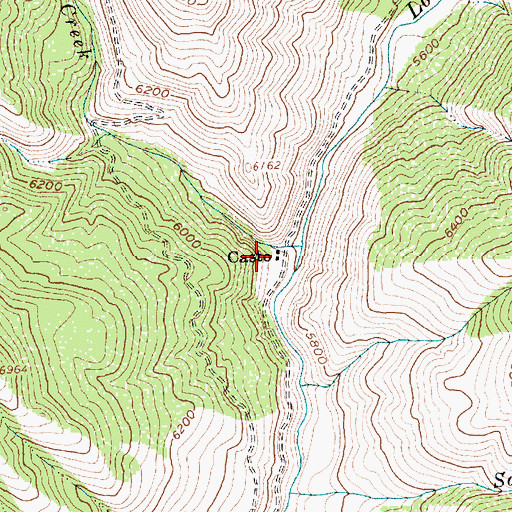 Topographic Map of Casto, ID