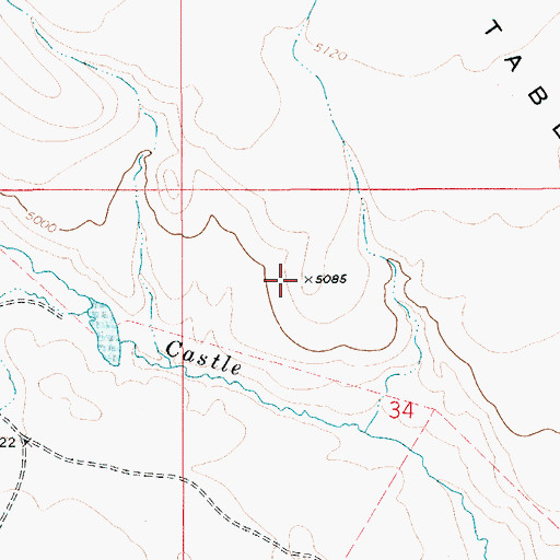 Topographic Map of Castro Table, ID