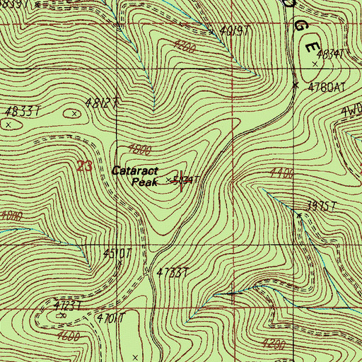 Topographic Map of Cataract Peak, ID