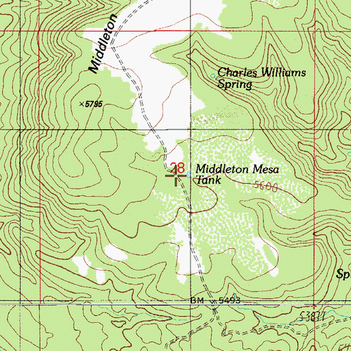 Topographic Map of Middleton Mesa Tank, AZ