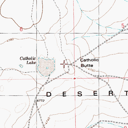 Topographic Map of Catholic Butte, ID