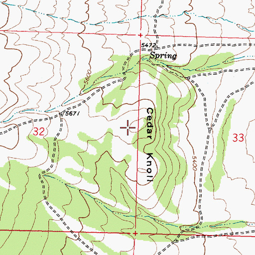 Topographic Map of Cedar Knoll, ID