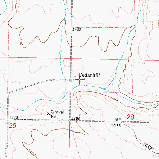 Topographic Map of Cedarhill, ID