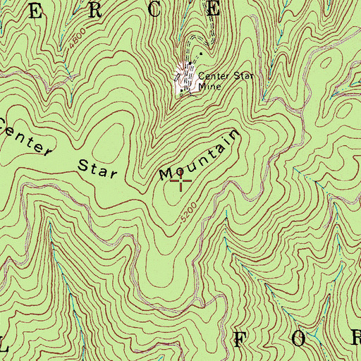 Topographic Map of Center Star Mountain, ID