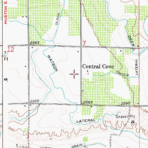 Topographic Map of Central Cove, ID