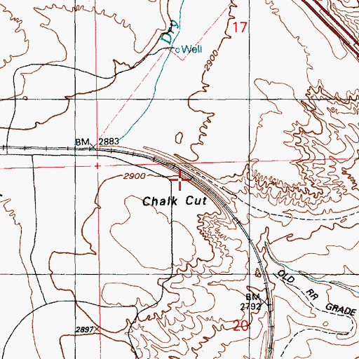 Topographic Map of Chalk Cut, ID