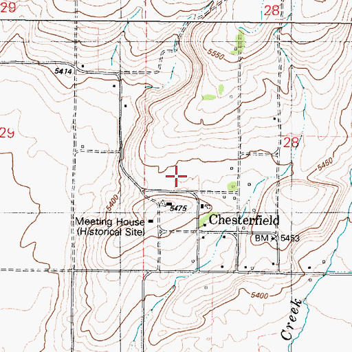 Topographic Map of Chesterfield, ID