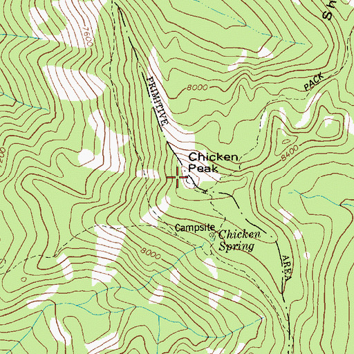 Topographic Map of Chicken Peak, ID