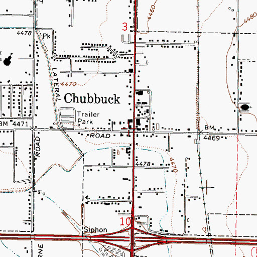 Topographic Map of Chubbuck, ID