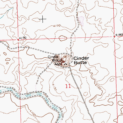Topographic Map of Cinder Butte, ID