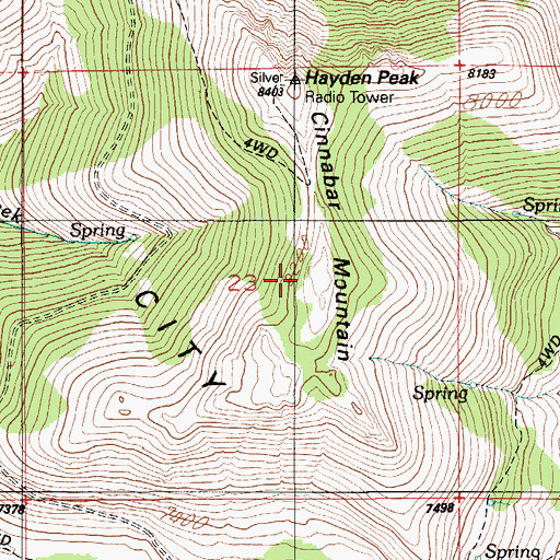 Topographic Map of Cinnabar Mountain, ID