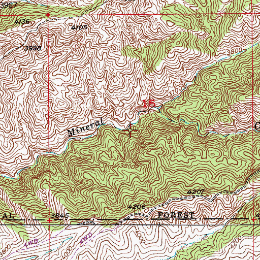 Topographic Map of Mill Creek Well, AZ