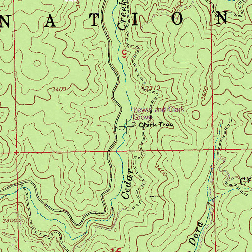 Topographic Map of Clark Tree, ID