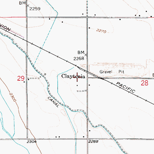 Topographic Map of Claytonia, ID