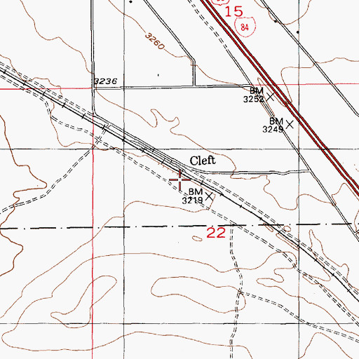 Topographic Map of Cleft, ID