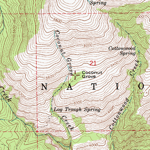 Topographic Map of Coconut Grove, ID