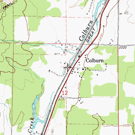 Topographic Map of Colburn, ID