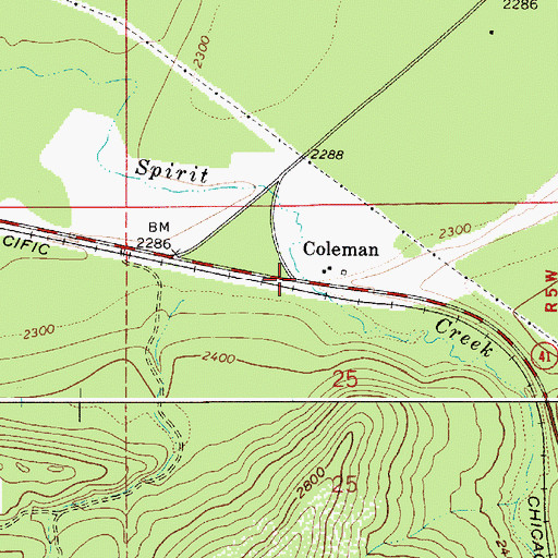 Topographic Map of Coleman, ID