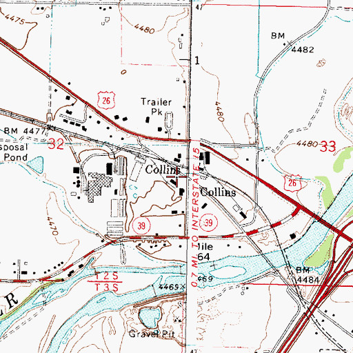 Topographic Map of Collins, ID