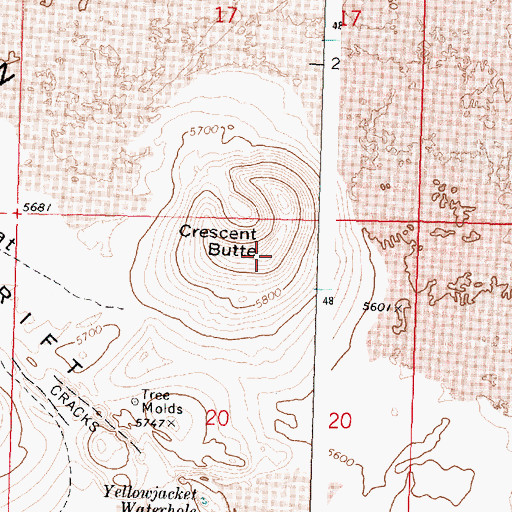 Topographic Map of Crescent Butte, ID