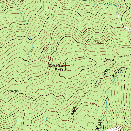 Topographic Map of Crofoot Point, ID