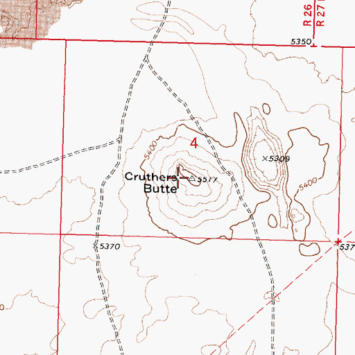 Topographic Map of Cruthers Butte, ID
