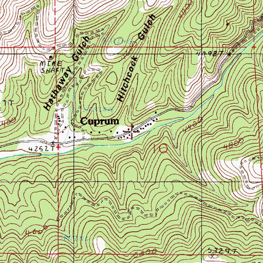 Topographic Map of Cuprum, ID