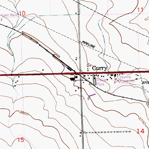 Topographic Map of Curry, ID