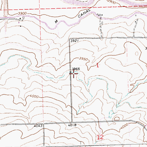 Topographic Map of D Four Ditch, ID