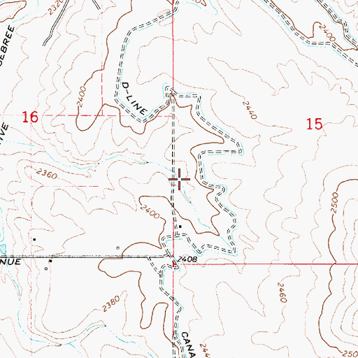 Topographic Map of D-Line Canal, ID