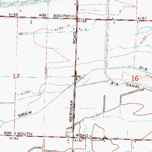 Topographic Map of D-Five Drain, ID