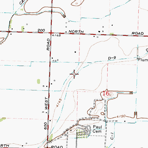 Topographic Map of D-Nine Drain, ID