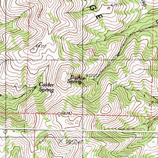 Topographic Map of Dairy Spring, ID