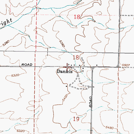 Topographic Map of Daniels, ID