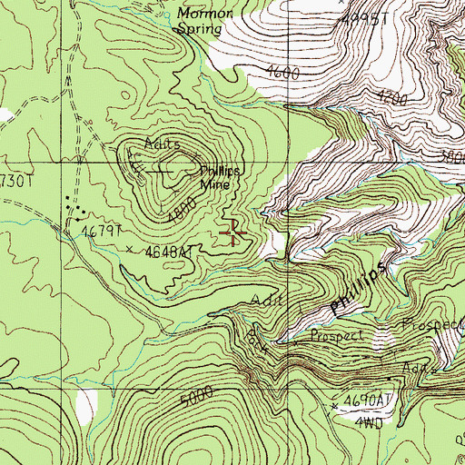 Topographic Map of Mormon Spring, AZ