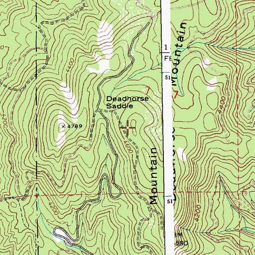 Topographic Map of Deadhorse Mountain, ID