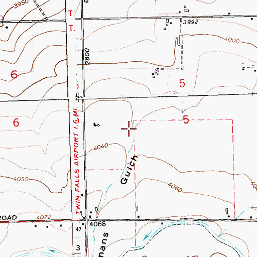 Topographic Map of Deadmans Gulch, ID