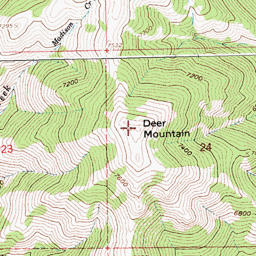 Topographic Map of Deer Mountain, ID