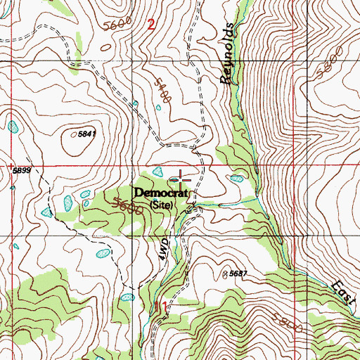 Topographic Map of Democrat, ID