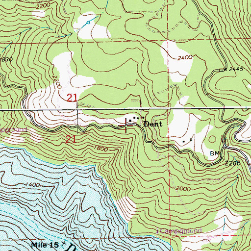 Topographic Map of Dent, ID