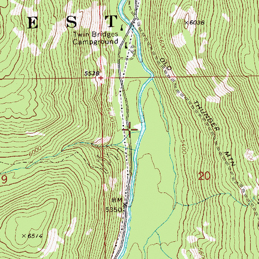 Topographic Map of Ditch Creek, ID