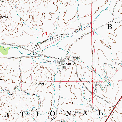 Topographic Map of Dixie, ID