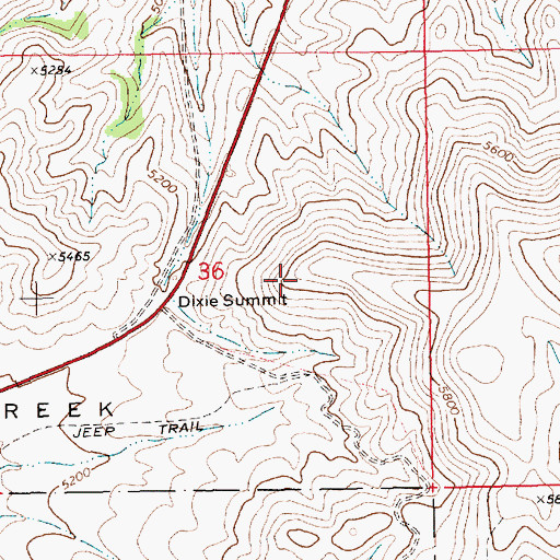 Topographic Map of Dixie Summit, ID