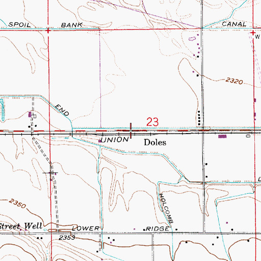 Topographic Map of Doles, ID
