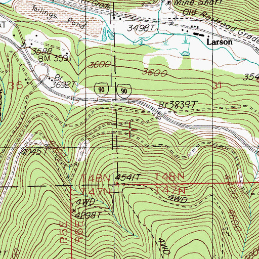 Topographic Map of Dorsey (historical), ID