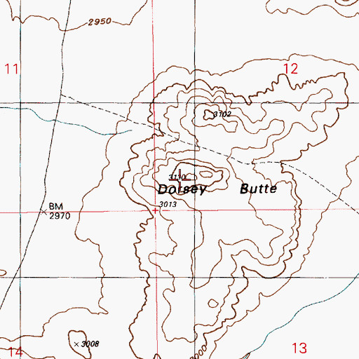 Topographic Map of Dorsey Butte, ID